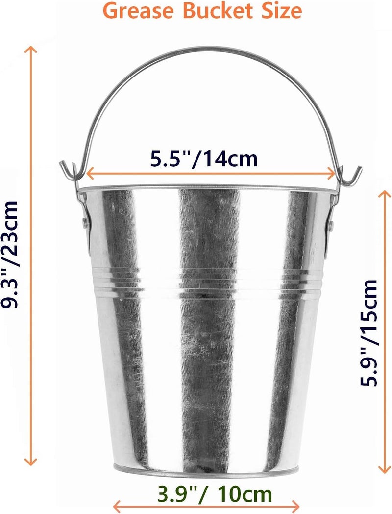 Firsgrill دلو شحوم مع 15 بطانة لطرجر 20/22/34، بيت بوس، إلخ للمدخنات (فضي 15) - Image 4