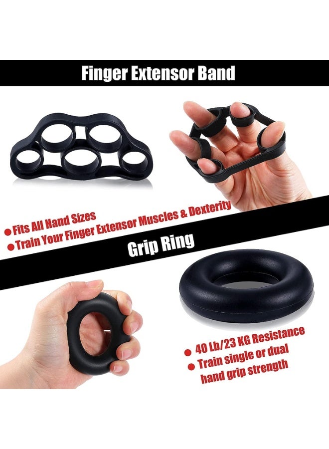 founder Grip Strength Trainer Kit with Counter 6 Pack, Adjustable Hand Grip Strengthener, Finger Exerciser, Finger Stretcher, Grip Ring and Stress Relief Grip Ball, Massage Ball for Recovery - Image 3