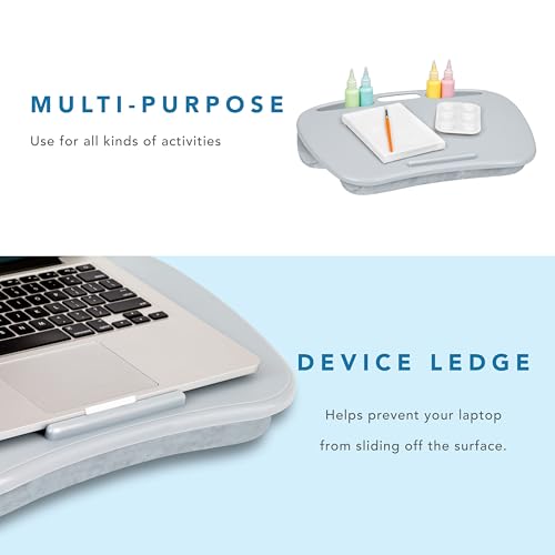 LAPGEAR MyDesk Lap Desk with Device Ledge and Phone Holder - Cool Gray - Fits up to 15.6 Inch Laptops - Style No. 44435 - Image 4