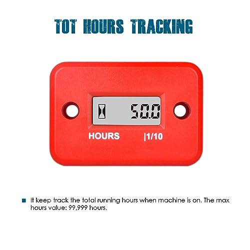 Runleader Digital LCD Maintenance Hour Meter for Small Engine,Waterproof Design,Applicable to Gas Engine Powered Lawn Mower Generator Compressor Motorcycle ATV Outboard Motor Chainsaw etc. - Image 2