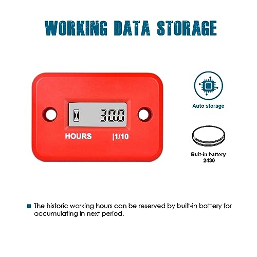 Runleader Digital LCD Maintenance Hour Meter for Small Engine,Waterproof Design,Applicable to Gas Engine Powered Lawn Mower Generator Compressor Motorcycle ATV Outboard Motor Chainsaw etc. - Image 3