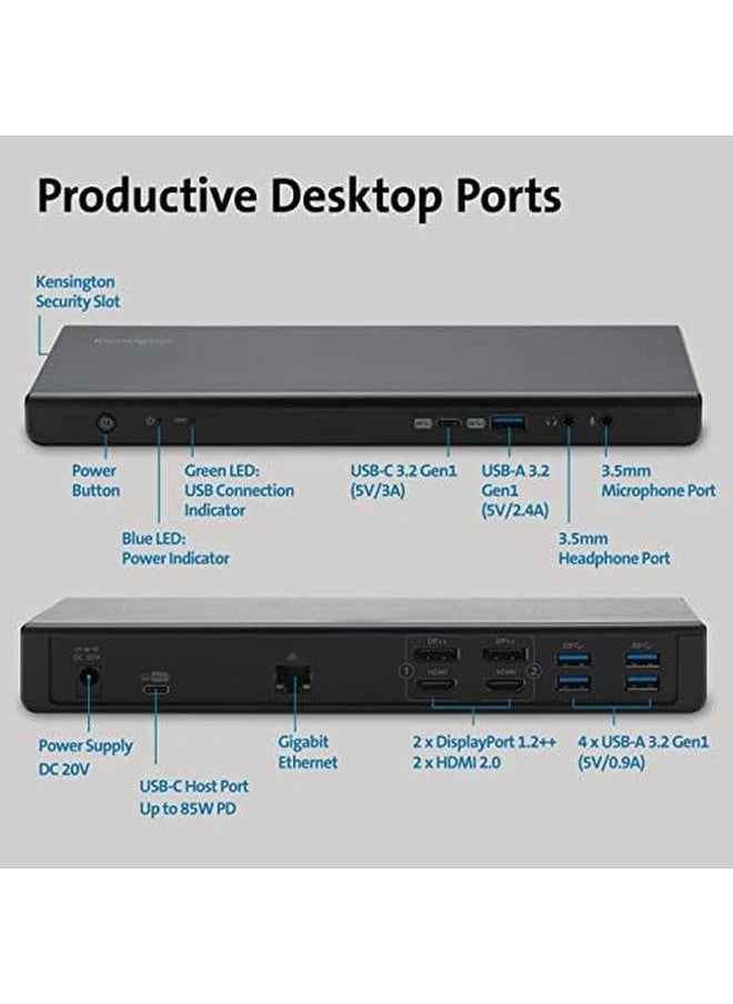 Sd4750P Usb C Docking Station For Windows Macbook Surface And Chromebooks – Dual 4K Video 85W Pd K39105Na