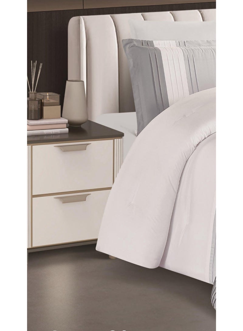RedRoss *A double bed sheet with a modern striped design and embroidery that adds a touch of elegance, made of microfiber, size 240*260 cm. - Image 2