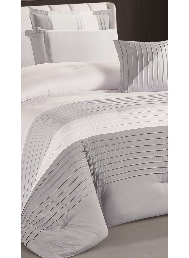 RedRoss *A double bed sheet with a modern striped design and embroidery that adds a touch of elegance, made of microfiber, size 240*260 cm. - Image 3
