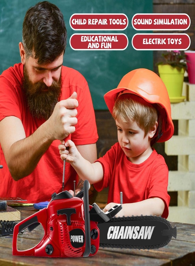 Arrowbash Toy Chainsaw Set for Kids, Outdoor Electronic Chainsaw Tool Set with Masks Toy Helmet and Earmuffs, Realistic Sound and Safe ABS, 4 Pcs Gardening Summer Gift for Boys Girls - Image 5