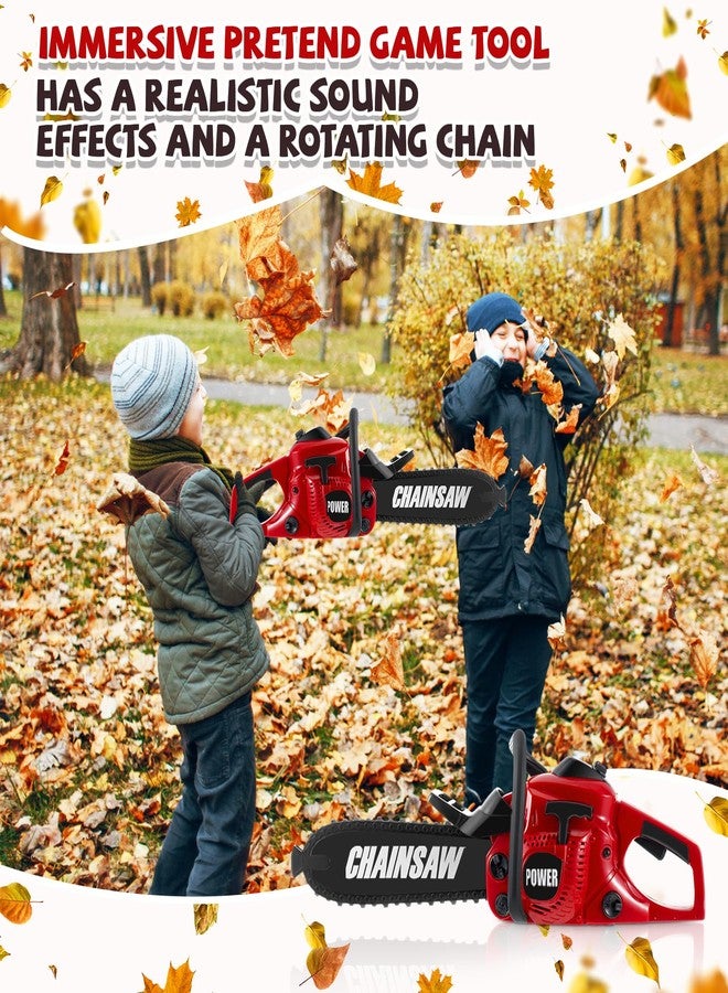 Arrowbash Toy Chainsaw Set for Kids, Outdoor Electronic Chainsaw Tool Set with Masks Toy Helmet and Earmuffs, Realistic Sound and Safe ABS, 4 Pcs Gardening Summer Gift for Boys Girls - Image 4