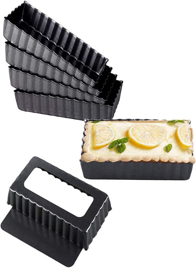 BAKEFY- 2 Piece Pie Tart Pan Carbon Steel Non-Stick Rectangular Tart Pan with Removable Bottom Quiche Baking Pan - Image 1