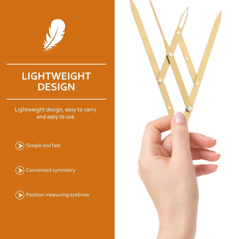 Outanaya Sliding Stainless Steel Eyebrow Ruler Golden Ratio Measuring Tool for Precise Eyebrow Positioning and Drawing for Microblading and Makeup Artists - Image 3