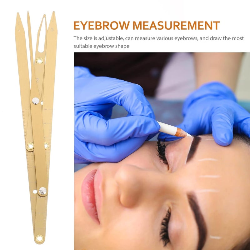 Outanaya Sliding Stainless Steel Eyebrow Ruler Golden Ratio Measuring Tool for Precise Eyebrow Positioning and Drawing for Microblading and Makeup Artists - Image 4