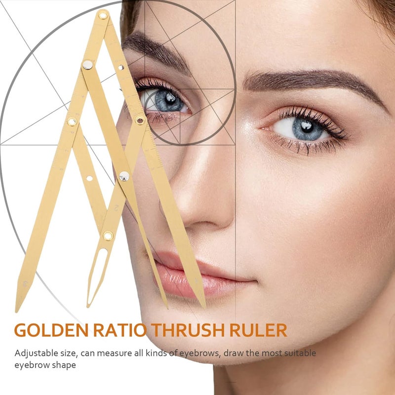 Outanaya Sliding Stainless Steel Eyebrow Ruler Golden Ratio Measuring Tool for Precise Eyebrow Positioning and Drawing for Microblading and Makeup Artists - Image 5
