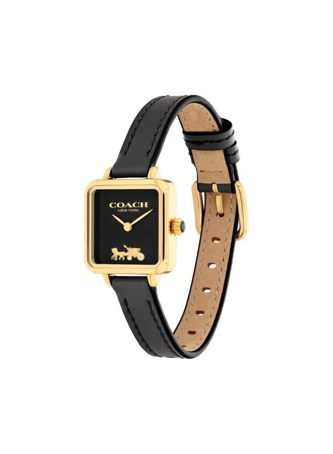 COACH Coach Two Hand Quartz Movement Watch for Women CASS Collection with Black Leather Strap - 14504225