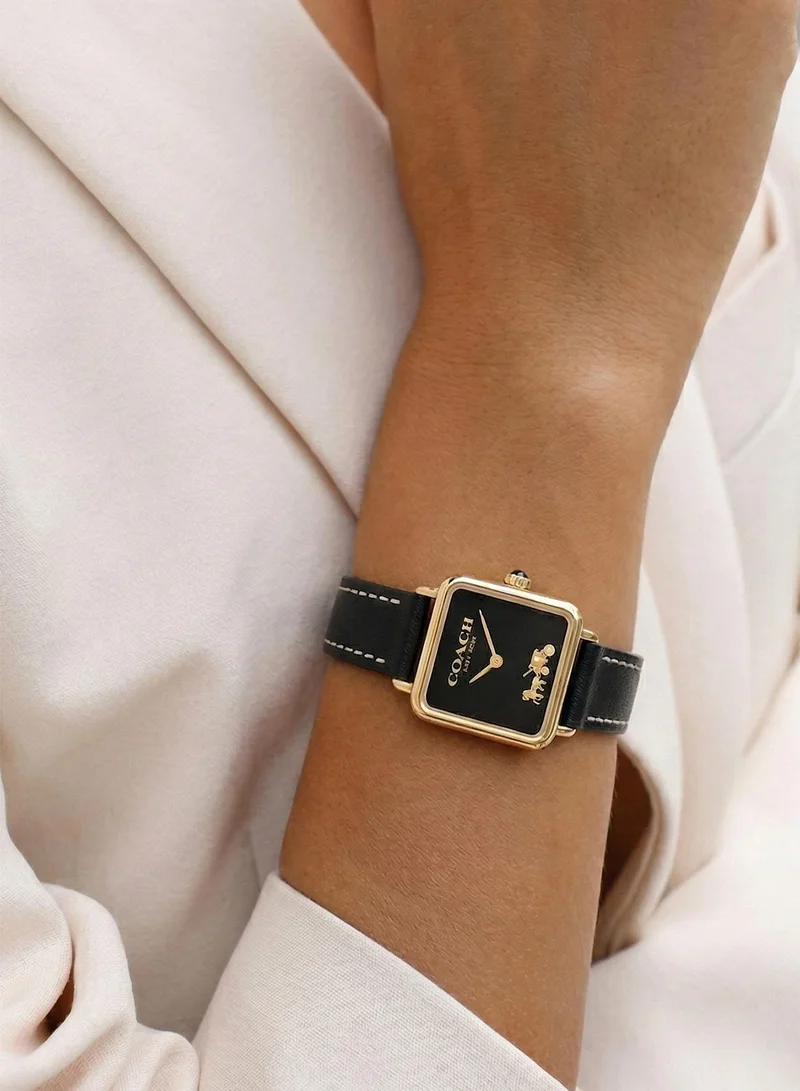 COACH  2-Hand Cass Collection Quartz Movement Watch For Women With Black Leather Strap - 14504225 for Women | Best Price UAE