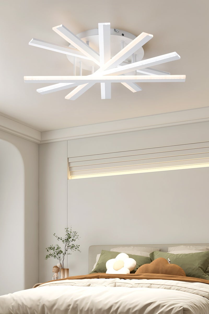 YATAI LIGHTING YATAI 60cm LED Flush Mount Ceiling Light, 60–80W Dimmable White Round Fixture with Remote, Adjustable 3000K–6000K Color, Modern LED Ceiling Lamp for Bedroom, Study, Living Room - Image 5