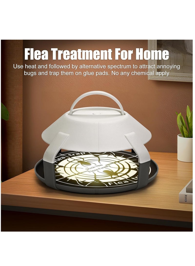 Indoor Flea Trap 2-Pack, Upgraded Electric Flea Traps with LED Light, Cordless Design for Home Use, Includes 8 Sticky 6.5” Disc Refills for Effective Flea Infestation Control. - Image 2