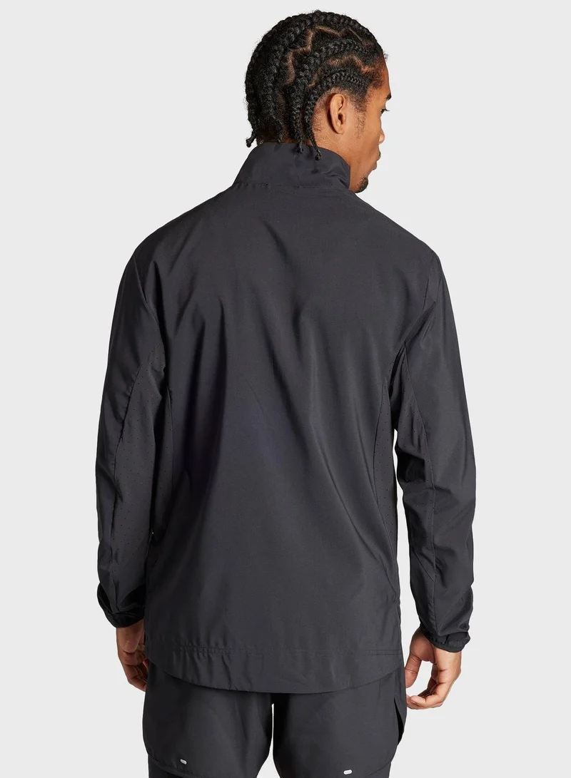 Adidas Adizero E Jckt Black Running Jackets For Men XS