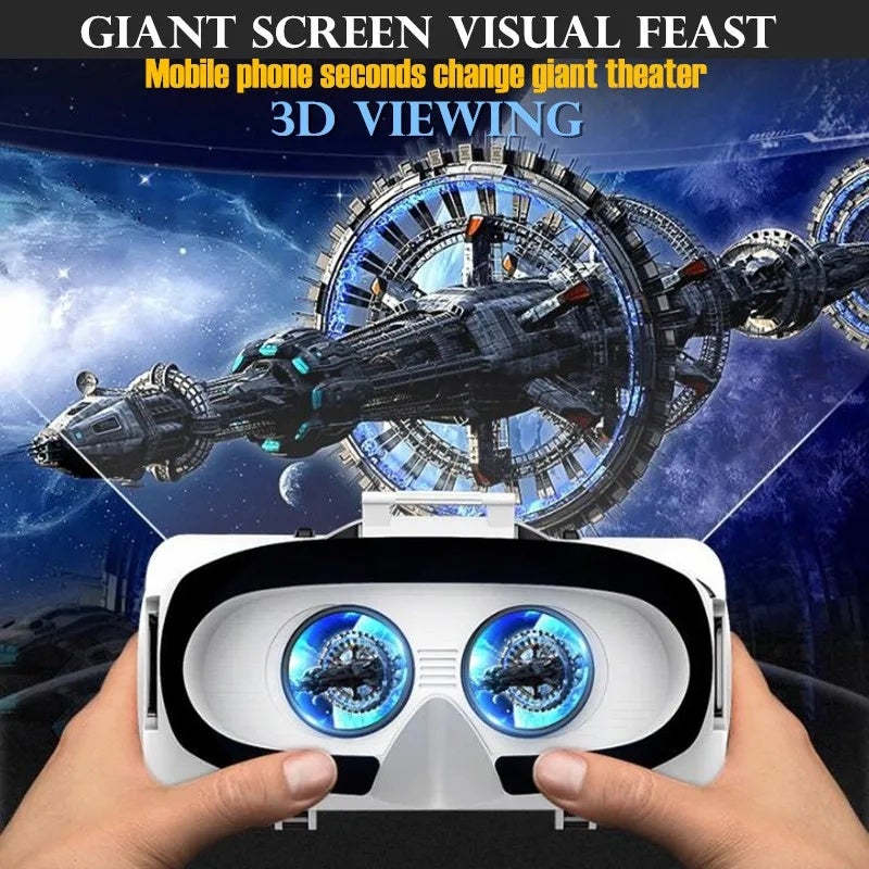 VR SHINECON Virtual Reality VR Glasses Imax Huge Screen 3D Glasses Google Cardboard Box VR Helmet for 4.5-6.53" Phone,Support Game Joysticks, G06 VR-052 Gamepad - Image 5