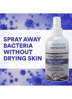 SkinSmart Antimicrobial SkinSmart Facial Cleanser for Acne, Targets Bacteria for Active Teenage Athletes Post Workout and Adult Acne, 8 oz Spray Bottle, Safe for Multiple Daily Uses  - Image 2
