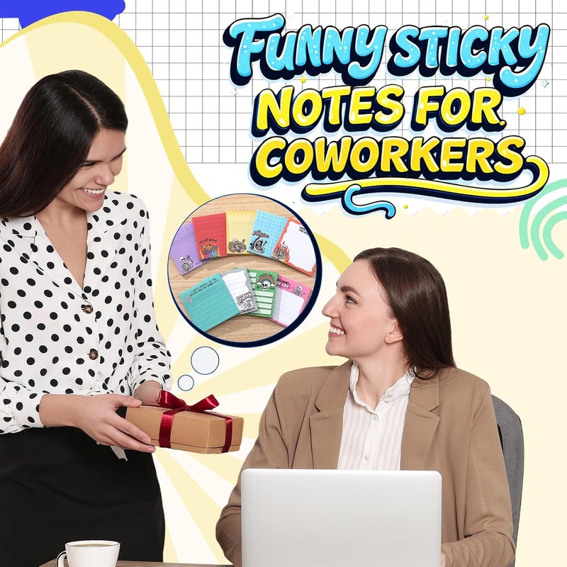 Saypacck 9 Pads Gothic Skeleton Sticky Notes 3x3 Inch Cute Self Stick Notepads Notes Adhesive Memo Pad Office Decor Gifts for Students School Teacher Meeting Office Supplies - Image 4