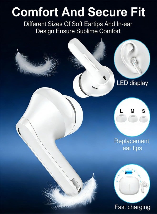 AILKIN Wireless EarBuds Bluetooth 5.4 Earphones with ENC Noise Canceling Headset for Apple iPhone 17/16e/16 Pro/15/14/13/12 HiFi Stereo Lightweight in-Ear Headphone with Mic 50H Long Playtime for Android iOS - Image 5