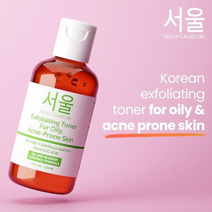 SeoulCeuticals Korean Toner for Oily Acne Prone Skin – Korean Skin Care Tea Tree Toner for Face – Facial Toner Centella Asiatica, Salicylic Acid. 4 FL OZ - Image 4