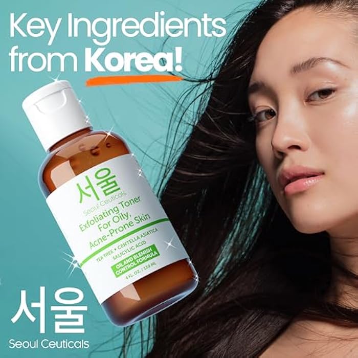 SeoulCeuticals Korean Toner for Oily Acne Prone Skin – Korean Skin Care Tea Tree Toner for Face – Facial Toner Centella Asiatica, Salicylic Acid. 4 FL OZ - Image 5