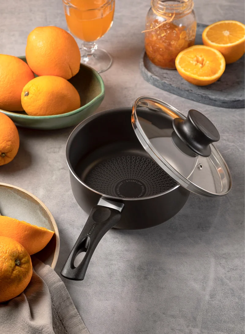 ترامونتينا Tramontina Paris+ 5 Pieces Black Aluminum Cookware Set with Interior and Exterior Starflon Excellent PFOA Free Nonstick Coating