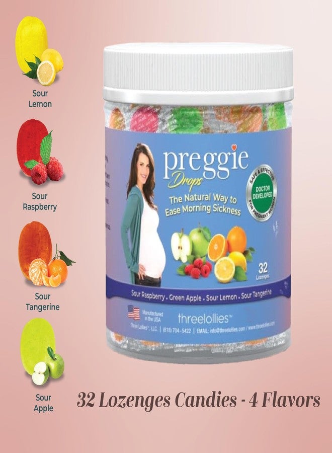 Three Lollies Preggie Pop Drops Pregnancy Nausea Relief Morning Sickness Candy with Essential Oils for Pregnant Women – Flavor Variety Pack, 32 Count - Image 2