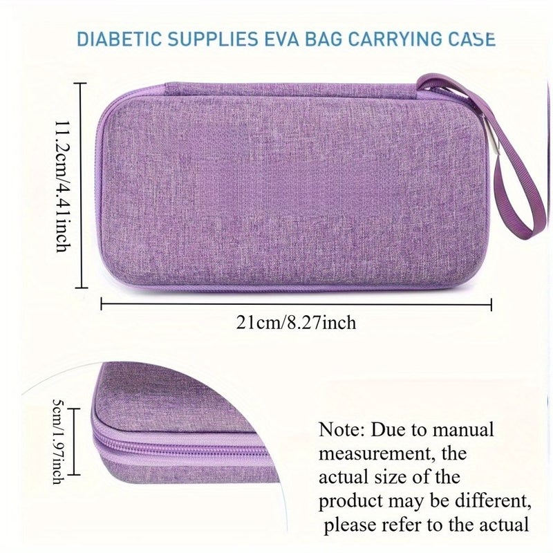 Insulated Insulin Cooling Travel Case With 2 Ice Packs Black EVA Storage Bag Secure Zipper And Pen Slot Diabetes Medicine Organizer - Image 2