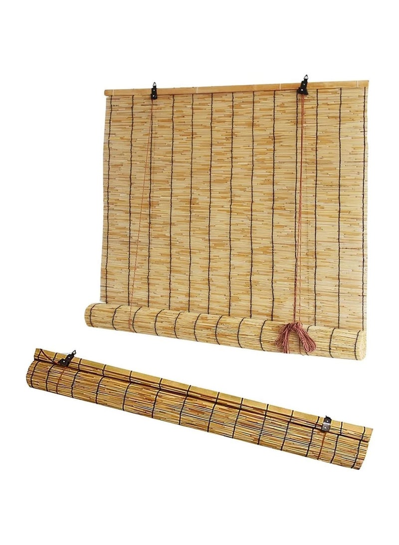 LINGWEI Bamboo Blind with Roller Accessories Bamboo Window Curtain Natural Window Hanging Bamboo Blind Carbonization Roller Blind Window Shades Reed Curtain  - Image 5