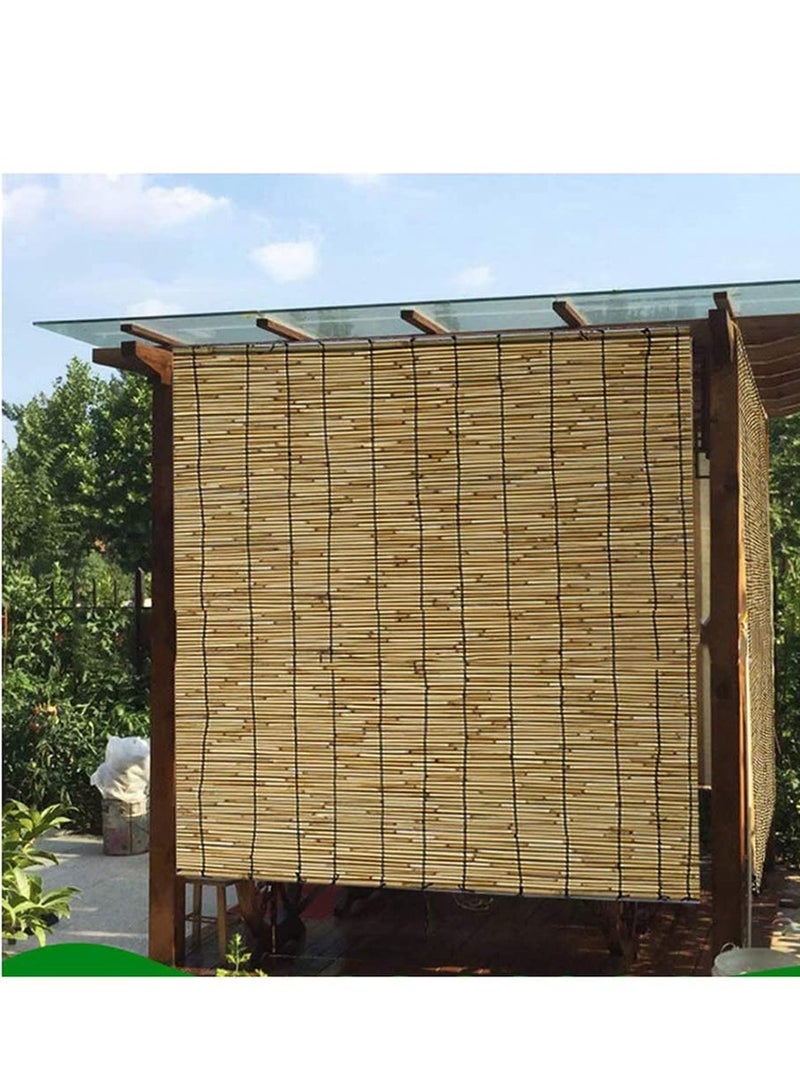 LINGWEI Bamboo Blind with Roller Accessories Bamboo Window Curtain Natural Window Hanging Bamboo Blind Carbonization Roller Blind Window Shades Reed Curtain  - Image 4