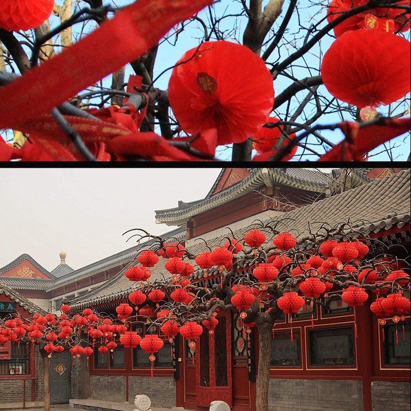 panlen 20 Pack 7.9" Chinese Red Lanterns for New Year Decoration, 2026 Horse Year Spring Festival, Mini Hanging Red Lanterns for Traditional Spring Festival, Lunar New Year, Party Wedding Restaurant - Image 5