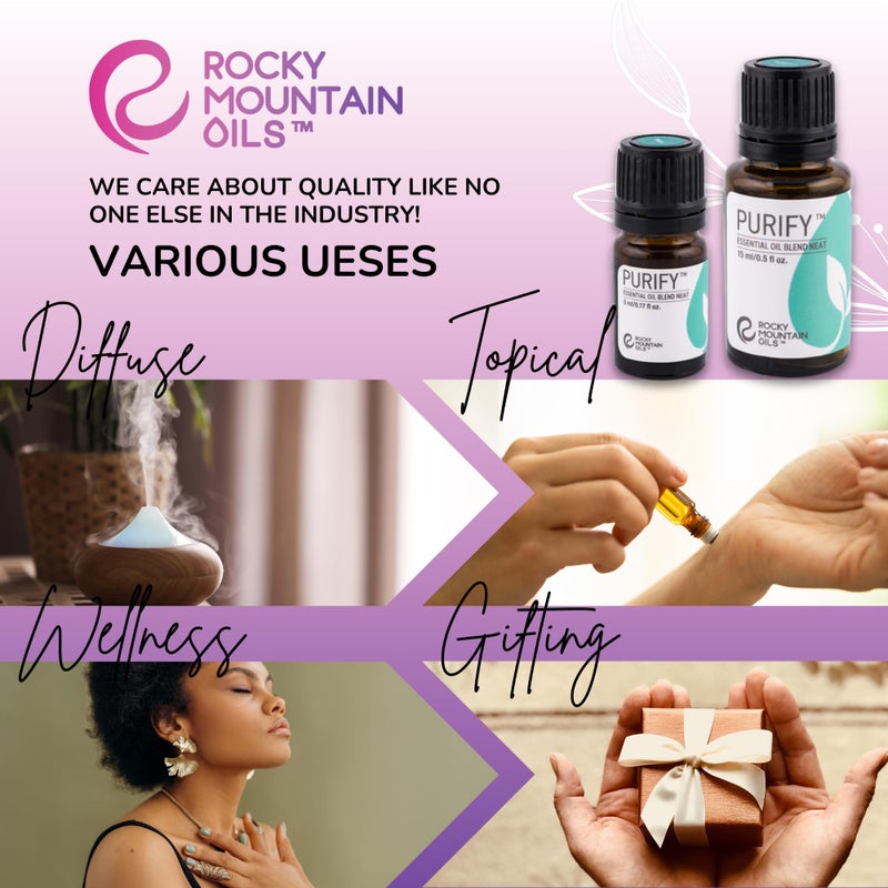 Rocky Mountain Oils Purify Essential Oil Blend 15ml - Organic, Diffuser Oil, Frankincense, Sage Oil Pure Essential Oils for Diffuser and Aromatherapy, Perfect for Hotel, Spa, Diffuser Oil - Image 4