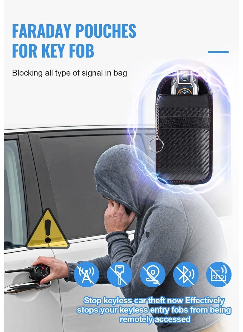 حقيبة فاراداي لKeys السيارة، حقيبة فاراداي، حامل حاجز إشارة RFID للسيارة، حامي جراب المفتاح، قفص جراب المفتاح لحجب الإشارة مضاد للاختلاس (2 قطعة) - Image 5