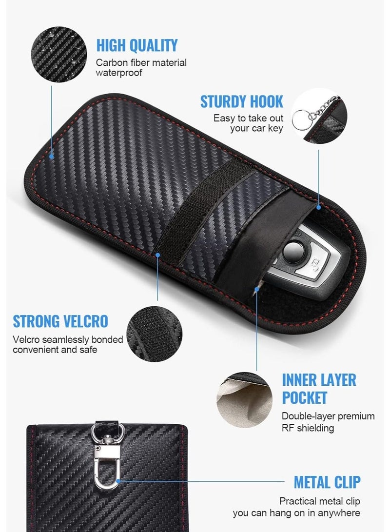 حقيبة فاراداي لKeys السيارة، حقيبة فاراداي، حامل حاجز إشارة RFID للسيارة، حامي جراب المفتاح، قفص جراب المفتاح لحجب الإشارة مضاد للاختلاس (2 قطعة) - Image 4