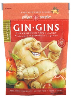 The Ginger People Gin·Gins Chewy Ginger Apple Candy Spicy Apple 3 oz (84 g) 