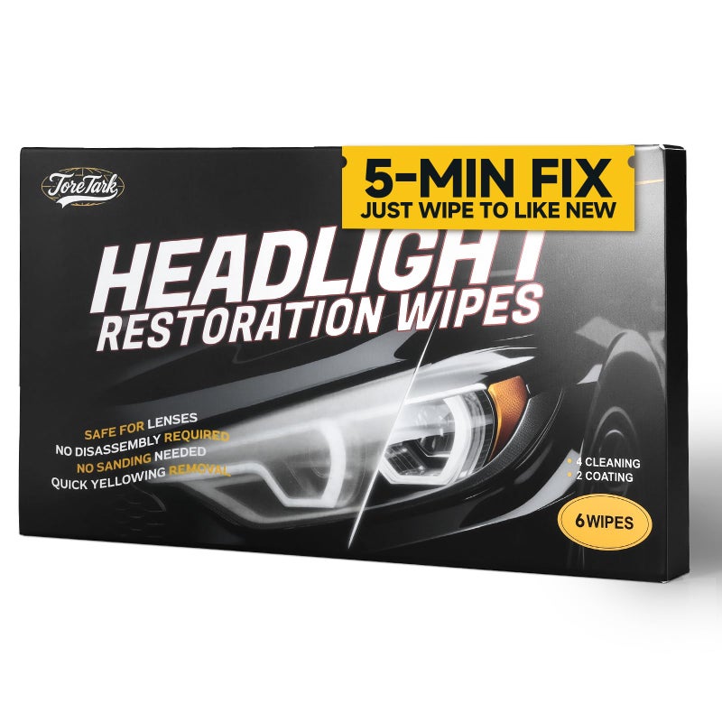 toretark Headlight Restoration Kit Wipes 5Min Fix Restoring to LikeNew Condition Safe for OEM Lens Headlight Restoration Wipes Cleaning Wipes Headlight Cleaner and Restorer Kit - Image 3