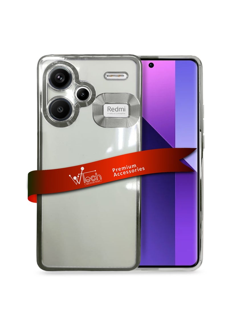 دبليو تيك غطاء حماية هجين من البولي كربونات الفاخر مضاد للصدمات لهاتف Xiaomi Redmi Note 13 Pro+ 5G 2023 / Xiaomi Redmi Note 13 Pro Plus 5G 2023 شفاف/فضي - Image 1