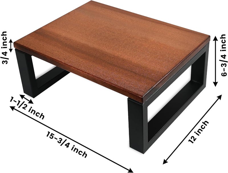 Carpentray One Step Stool for Adults 6.5" - Wooden Step Stools for Bed - 200lbs Safety Stepping Stool Bathroom Aid for Handicap, Elderly, Seniors, Kid, Bathtub, High Beds, Kitchens (Brown) - Image 2