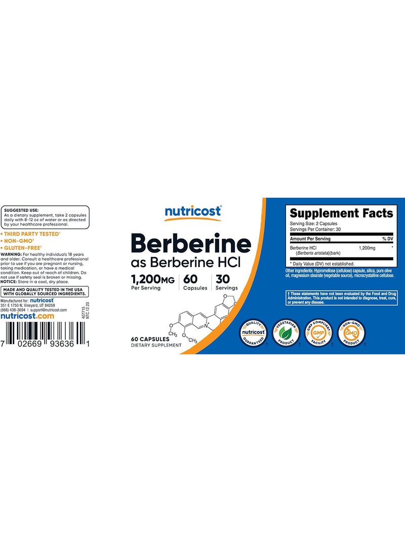 بربارين هيدروكلوريد 1200 ملغ 60 كبسولة نباتية 30 حصة - Image 5