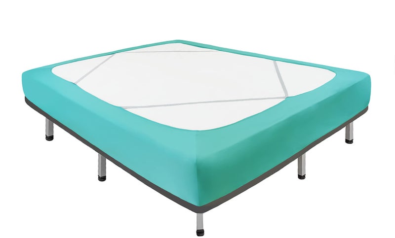 Biscaynebay Decorative Box Spring Cover King & Cal King Size  Aqua Luxurious Jersey Knitting Stretchy Wrap Around 4 Sides Bed Skirt for Home/Hotels  Easy Fit Wrinkle & Fade Free Machine Washable - Image 4