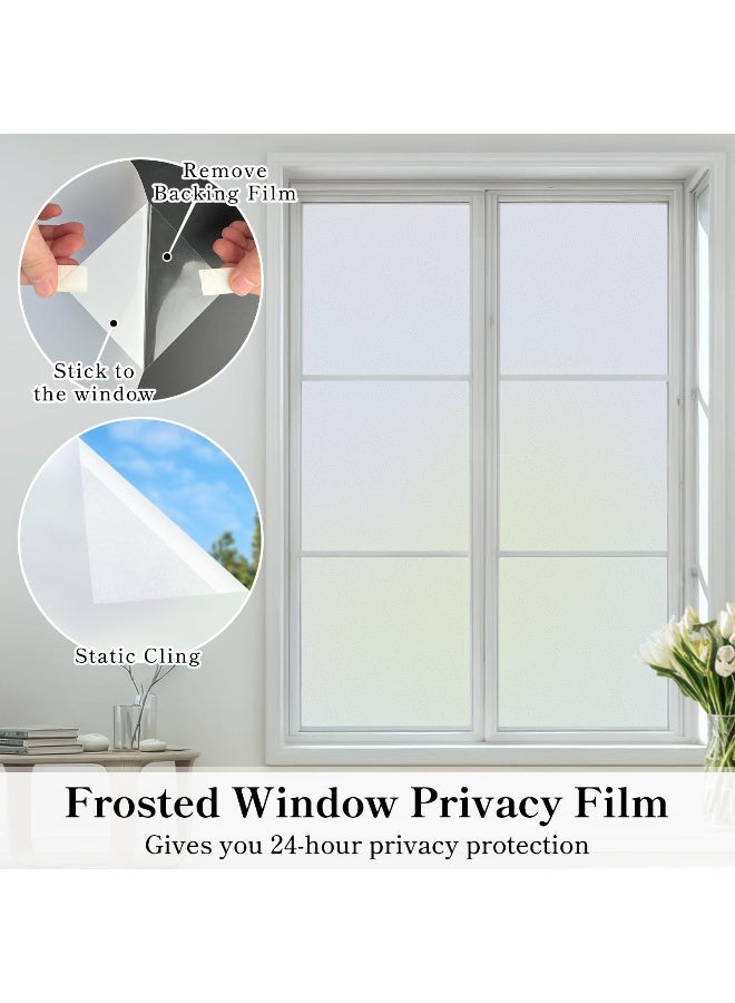 DUOFIRE Privacy Window Film Frosted Glass Film Matte White Static Cling Glass Film No Glue AntiUV Window Sticker Non Adhesive for Privacy Office Meeting Room Bathroom Living Room DS001W 174x787in - Image 4