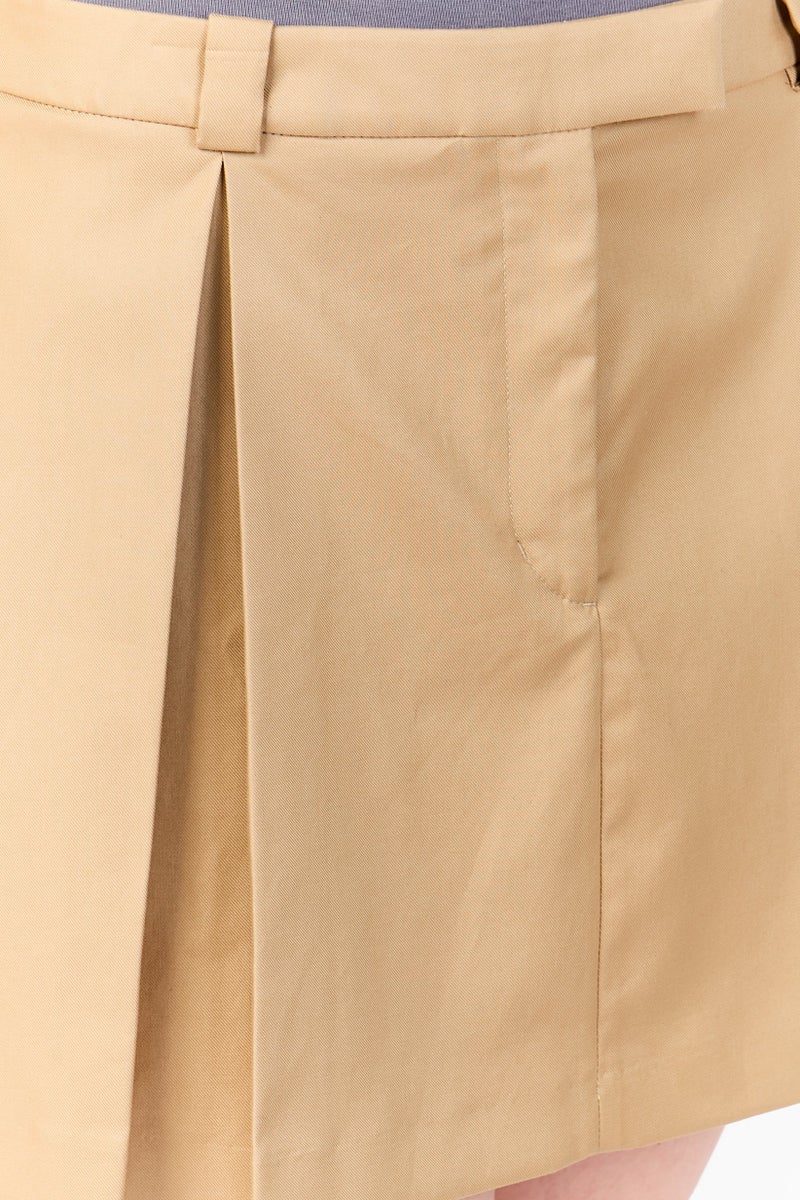 GANT Women Pleated Mini Skirt, Dark Khaki - Image 2