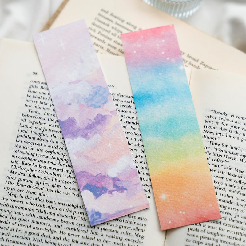 LUFEEMGA 30 PCS Watercolor Paper Blank Bookmarks 1.9" x 5.9", White 140lb Heavyweight Watercolor Paper Cards Bulk for Kids Student Wet,Dry & Mixed Media - Image 3