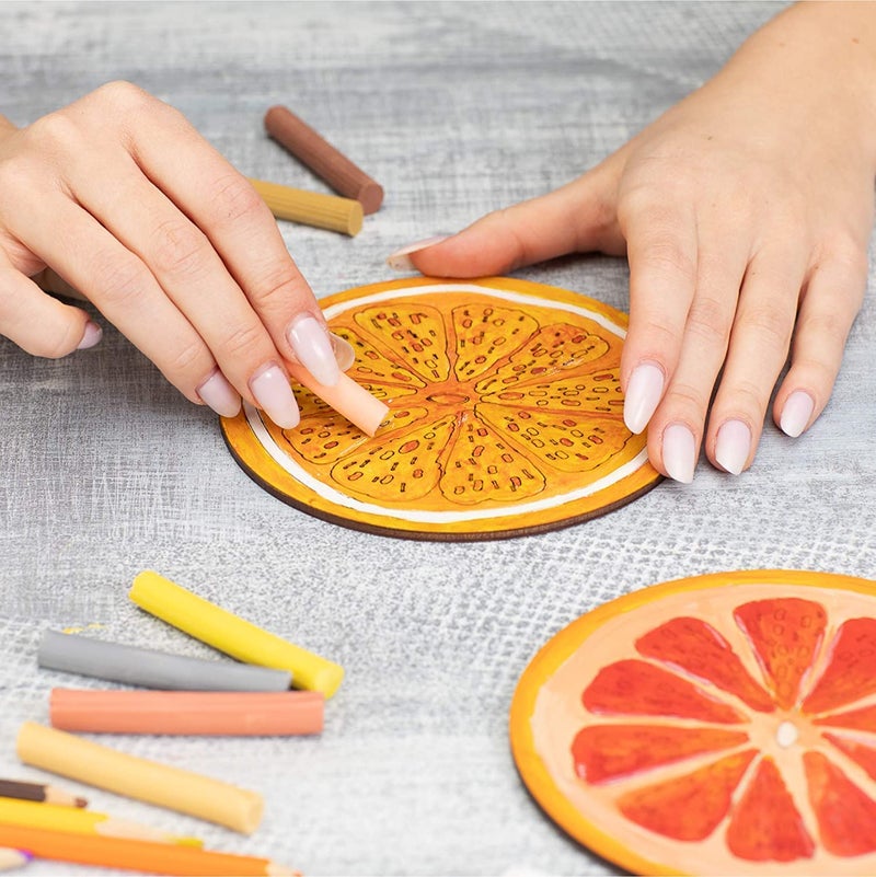 GrabSmart Combo (12+12) MDF Art Craft Coaster 4" Inch Square + Round Shape Coasters Plain Wood Blank Cutouts for Tea Coffee Christmas Painting Slice Resin Mandala Arts Work | Thickness:2.5 mm  - Image 5