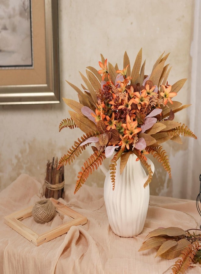 VIERENA Artificial Greenery Stems Box Set for Fall Decor (Pack of 70pcs) with 8 Kinds of Faux Plants and Fake Flowers for Autumn DIY Wedding Bouquet Table Centerpieces and Floral Arrangement (Brown & Orange) - Image 4