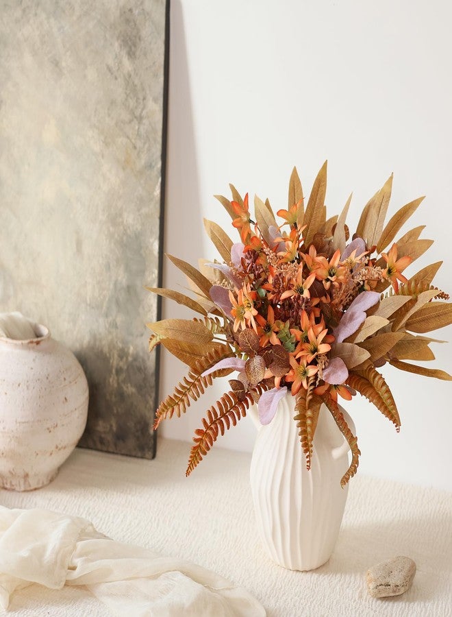 VIERENA Artificial Greenery Stems Box Set for Fall Decor (Pack of 70pcs) with 8 Kinds of Faux Plants and Fake Flowers for Autumn DIY Wedding Bouquet Table Centerpieces and Floral Arrangement (Brown & Orange) - Image 2