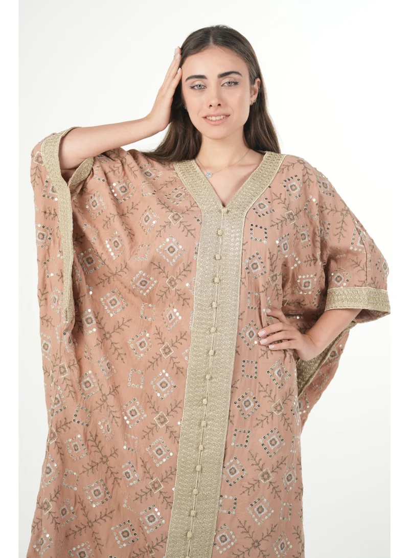 AL BENT AL SHARQIEH  Free size women embroidered jalabiya dress with invisible belt for Women | Best Price UAE