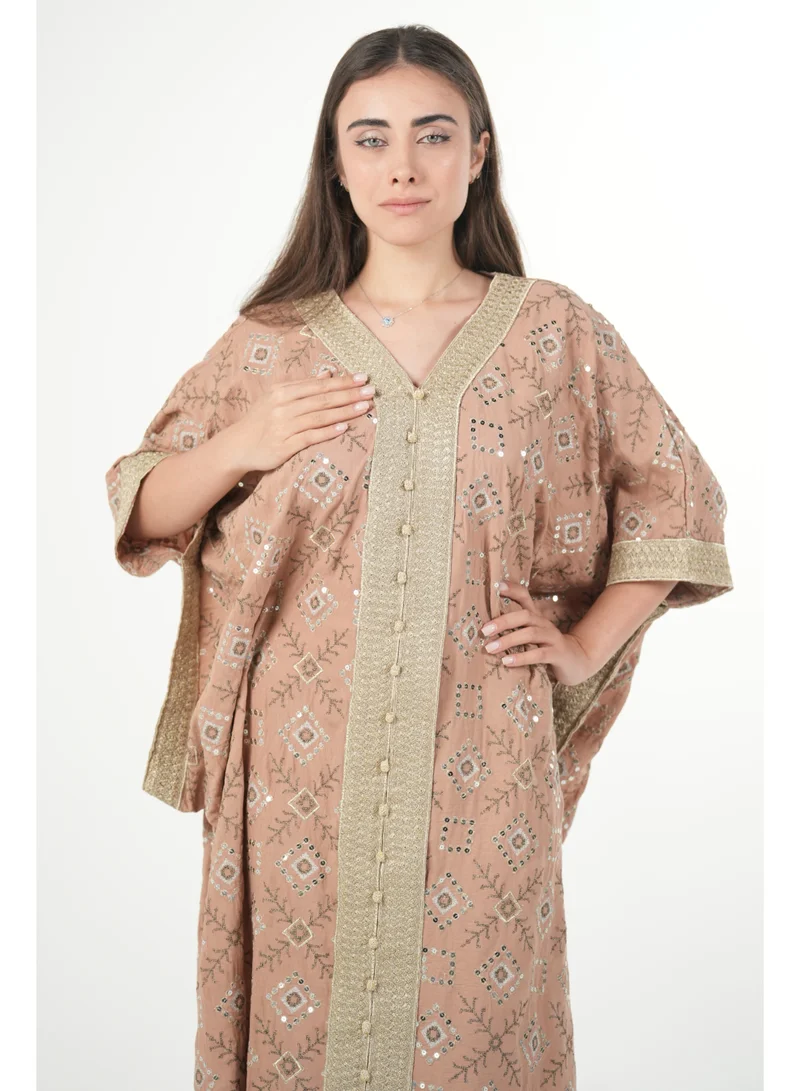 AL BENT AL SHARQIEH  Free size women embroidered jalabiya dress with invisible belt for Women | Best Price UAE