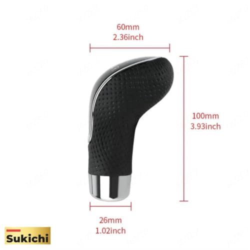 Medirich Lifesciences Sukichi® Car Gear Knob Stylish | 5 Speed Gear Shift Knob Universal | HyperNova Black and Chrome with 4 Adapters, Screws and Allen Key | gear lever knob for all manual cars and SUVs - Image 3