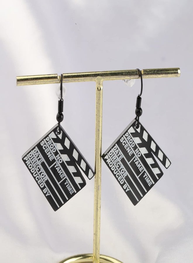 WUSUANED Black Movie Clapboard Earrings Movie Night Party Gift Director Gift Camera Action Gifts - Image 5